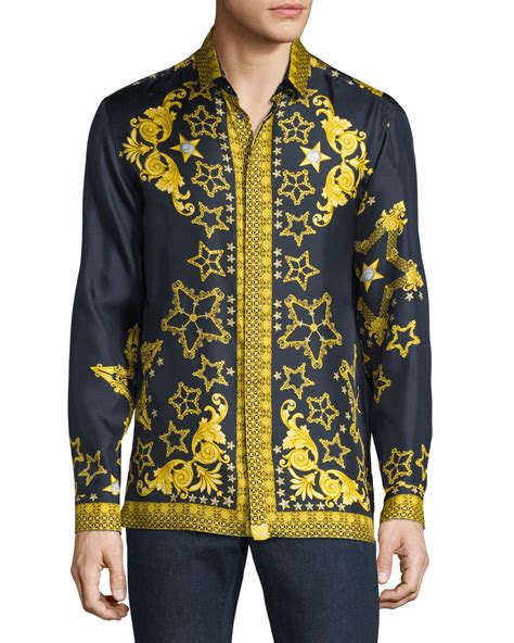 versace formal shirt|Versace long sleeve shirt men.